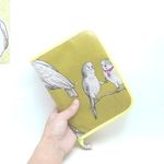 B6サイズの手帳・ブックカバー（ワイド）「梅にインコ」
