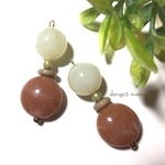 300円☆コイン(モカピンク)☆カーキラウンドのピアス/イヤリング