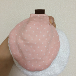 ふわふわタオルの母乳パッド(ピンクドットガーゼ・ホワイト)