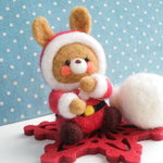 うさちゃんサンタのクリスマス　2017　羊毛フェルト