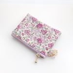 【再販】LIBERTY　Felicite　フェリシテ　パープル系　ビニコの中布・仕切りポケット付きminiポーチ  ◆　ストラップは別売りです
