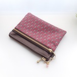 ★LIBERTY&帆布ラミネート　  Heart Canopy 　ハート・キャノピー 　1P 　キーチェーンwファスナー・背面ポケット・内ポケット付きポーチ　