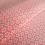 🐇薄い朱色 小桜模様 八掛生地 正絹錦紗ちりめん 丹後ちりめん No.22 【60cm×35cm】着物の解き 和布 silk100%