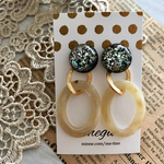 シェルカボション✱大振りピアス
