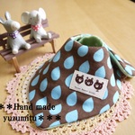 再×４販♪　【ゆずみつ*】８重ガーゼのバンダナ型スタイ　しずくドロップ　チョコミント味
