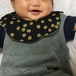 期間限定、お試し価格！ふわふわもくもくスタイ コーヒー豆柄 ブラック