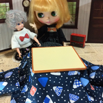 ドール用・こたつ掛け こたつ敷 座布団2枚・おにぎり柄