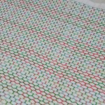刺し子ふきん  (かけ亀甲・ピンク～グリーン)