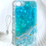 輝く海のスマホケースiPhoneケース⭐︎ファーストラップ付き
