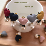 SALE!!ハートカボション＊コットンパールピアス