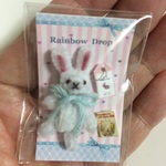 ミニチュア◆ホワイトバニー（３.５ｃｍ）と絵本