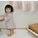 ふわっとダブルガーゼのフリル襟ロンパース