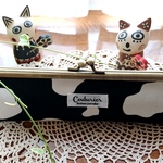 🌟ペンケース🌟　がま口　配色逆転！牛柄(#^.^#)