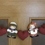 ペア❤︎ドールとハートのオーナメント  カントリードール