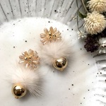 フラワーファーピアス／イヤリング（クリスタルハニー）