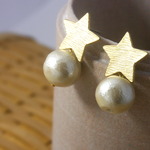 STAR × コットンパール ピアス