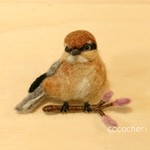 モズさんのブローチ    羊毛フェルト  