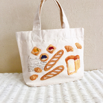 ふんわりパン柄 羊毛刺繍キャンバストート☆☆