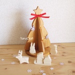 木製クリスマスツリー（オーナメント付）■ミニ■