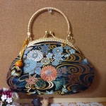 金襴♡和柄がま口バッグ♡菊