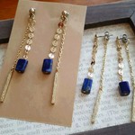 2Wayラピスラズリ&スティックバーロングピアス