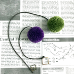 akimikatomo様専用　気分ほっこりポンポンブックマーク【モスグリーン＆パープル】