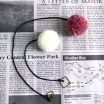 気分ほっこりポンポンブックマーク【ピンク＆ホワイト】