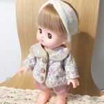 メルちゃん 服 コーデ❁パープルのお花キルトコート(ショート)