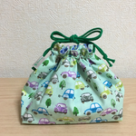 SALE!!!送料無料☆車柄のお弁当袋☆オモチャ入れに！裏地つき(^_-)-☆