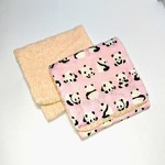 リバーシブル　ポケット付きタオル　パンダ