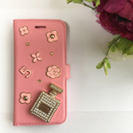 スマホケース☆[iPhone6/6s] 大人可愛いピンク☆人気の香水瓶☆手帳型アイフォンケース♪ 