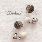 パイソン×シルバー×ウッド◽︎2way◽︎ピアス