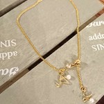 受注制作☆送料無料☆k14gfワイヤーイニシャルのチェーンブレスレット♡