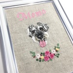 grandebambin様オーダー品☆犬の手刺繍のポートレート