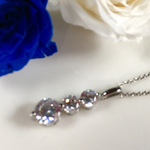 【記念価格】3連ダイヤモンド cz  スライドチェーンネックレス