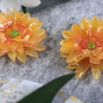 [オレンジ]願いが叶う。ガーベラのピアス.イヤリング𓃲
