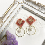 押し花コットンパールピアス＊イヤリング