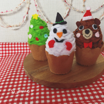 フェルトままごと☆クリスマスカップケーキ