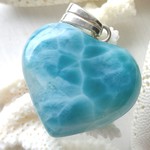 ☆HAPPY価格☆ぷっくり可愛い人魚の心-色が濃くて、模様が美しいハートラリマーネックレス-silver925