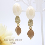 OTONA antique＊ベージュ＊レトロヴィンテージ風＊＊2wayピアスorイヤリング