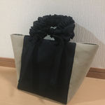 Black&ベージュ.グレープハンドルバッグ
