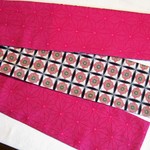 【リメイク】長尺ウール兵児半巾帯(麻の葉と七宝)ラスト販売