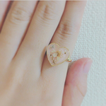 ドライフラワー ベージュピンク リング