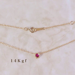 【送料無料】14kgf  1粒ルビーネックレス