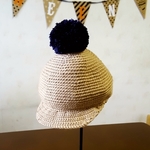 受注製作　秋冬用ニットボンボン キャスケット　46cm