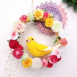 《jtanpopo様 オーダー品》幸せの黄色いリース🌹セキセイの花園
