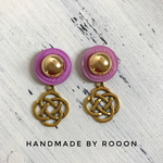  1点もの♡2way!アンティークボタン GOLD ピンク