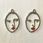 GOLD FACE RED LIP CHARM BEADS PARTS