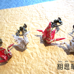 折り鶴イヤリングー紅白セットー