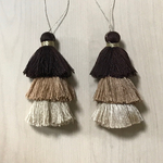 BROWN FRINGE TASSEL CHARM BEADS PARTS